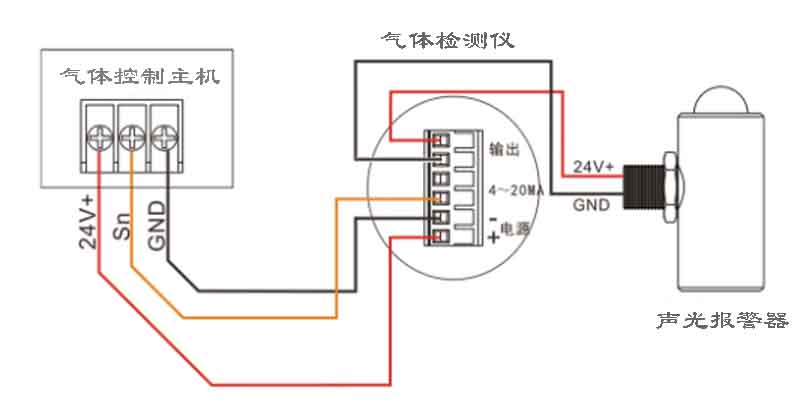 三线制可燃气体探测器接线方法